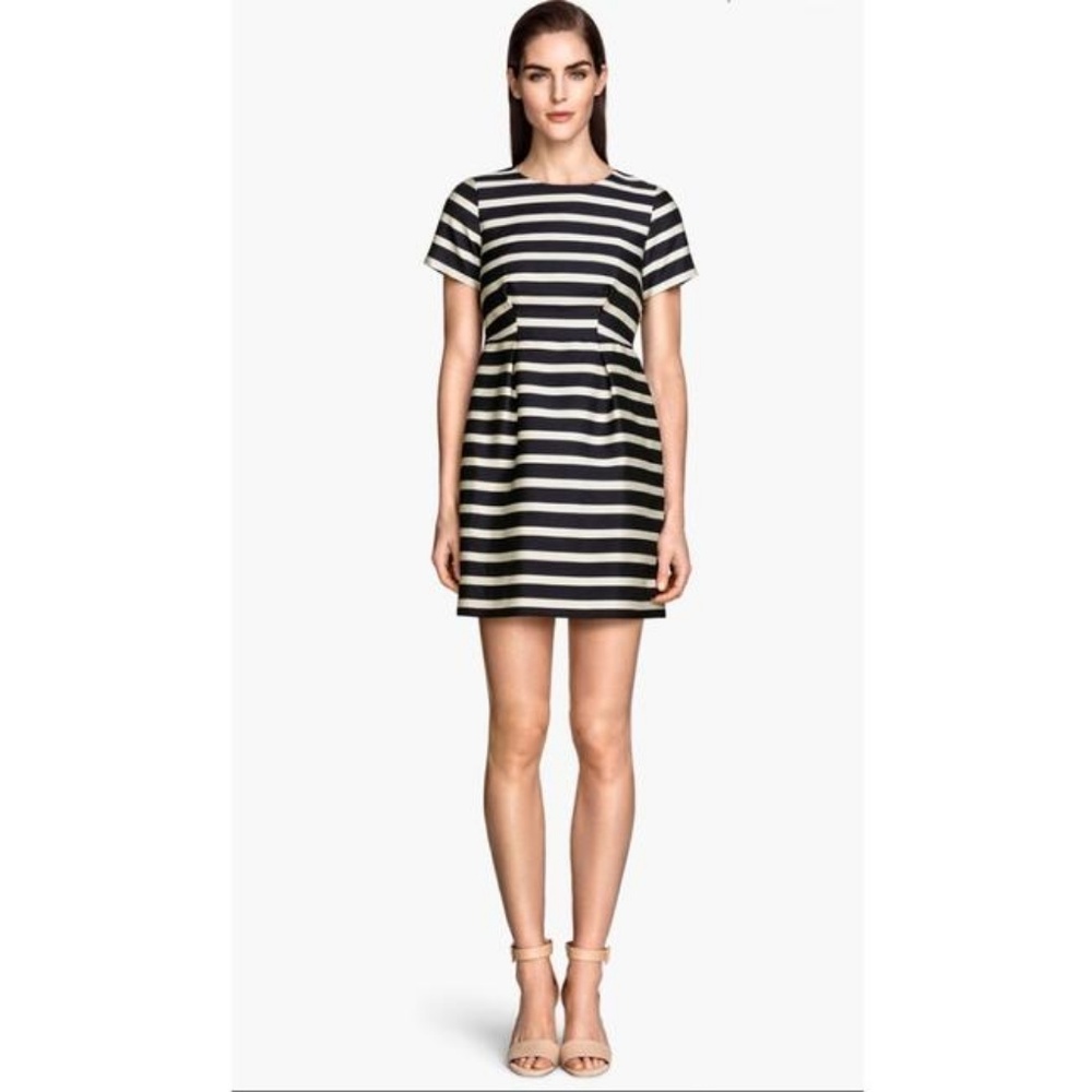 H&M blue and white striped dress